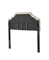 Contemporary Button-Tufted Upholstered Headboard with Nailhead Accents