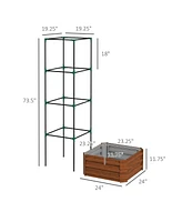 Streamdale Furniture Galvanized Steel Raised Planter with Trellis for Tomatoes