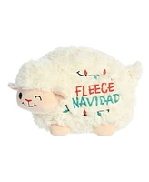 Aurora Small Fleece Navidad Sheep Just Sayin' Festive Plush Toy White 9"