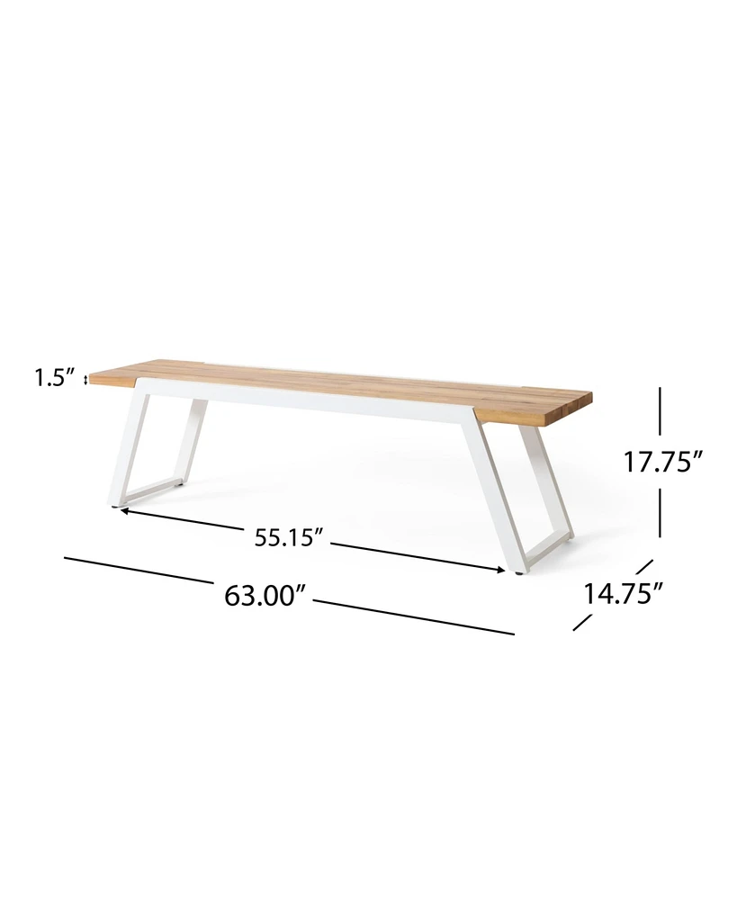 Simplie Fun Modern Acacia Wood Slat-Top Picnic Dining Set