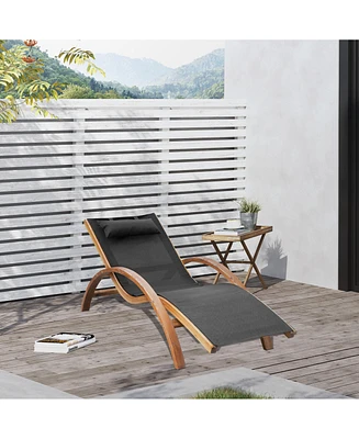 Simplie Fun Weather-Resistant Mesh Lounger with Adjustable Headrest