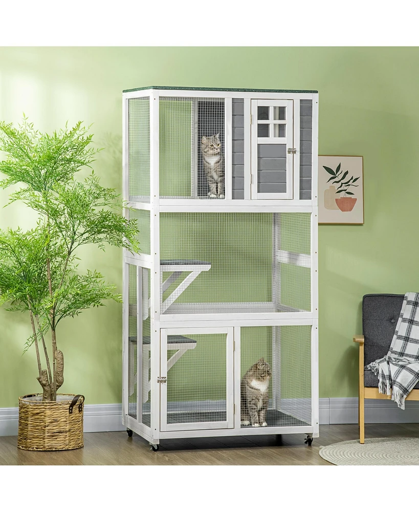 Simplie Fun Spacious Outdoor Catio for Play & Shelter