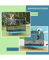 Streamdale Furniture 3-in-1 Kids Playset with Trampoline, Swing & Gym Bar