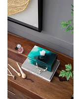 Bethany Green Box Exquisite Storage with Gemstone Finial for Modern Homes