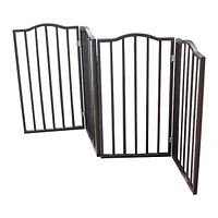 Pet Gate – Dog Gate for Doorways, Stairs or House – Freestanding, Folding, black, Arc Wooden