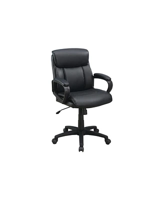 Simplie Fun Standard Back Upholstered Office Chair, Black