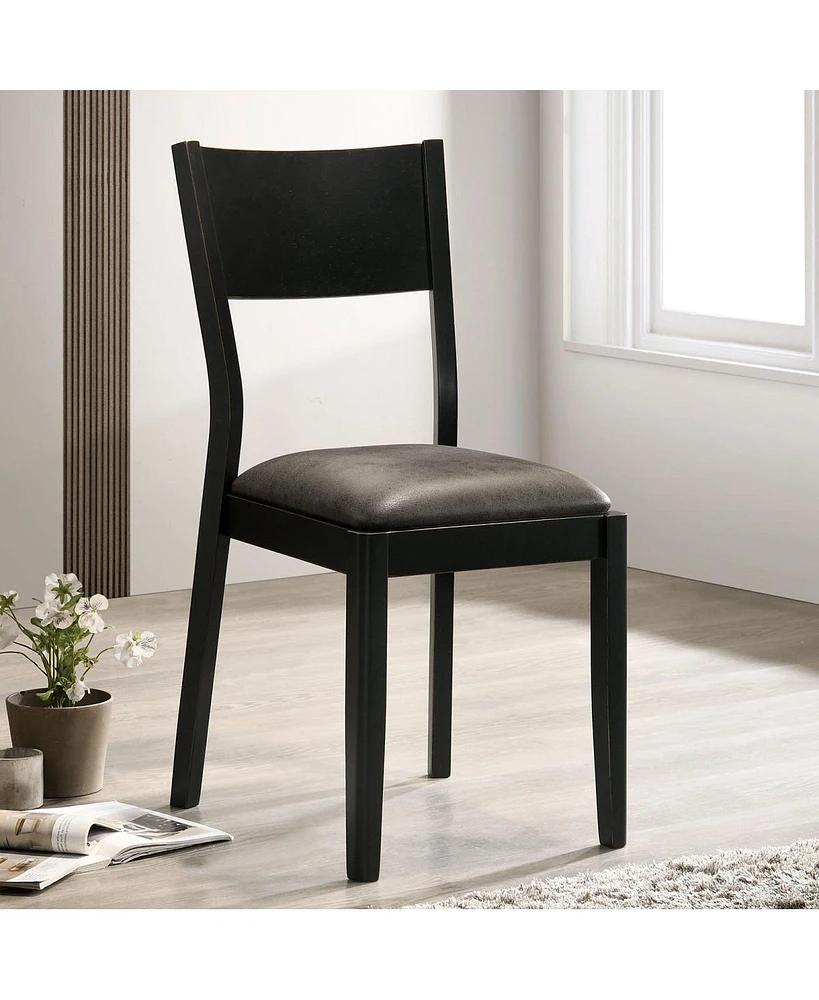 Simplie Fun Modern Black & Gray Side Chairs Set of 2 Dining Room Furniture