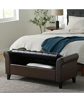 Streamdale Furniture Contemporary Diamond Tufted Storage Ottoman with Rolled Arms