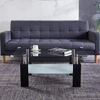 Streamdale Furniture Modern Glass Coffee Table with Spacious Storage and Tempered Glass Design