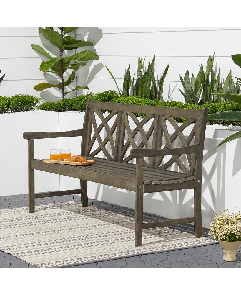 Simplie Fun Renaissance Outdoor Patio 5-Foot Hand-Scraped Wood Garden Bench