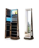 Slickblue Standing Jewelry Cabinet with Adjustable Led Lights