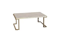 Streamdale Furniture Boice Ii Coffee Table in Faux Marble & Champagne