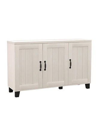 Slickblue 3-Door Buffet Sideboard with Adjustable Shelves and Anti-Tipping Kits