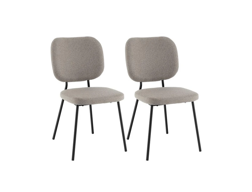 Slickblue Set of 2 Modern Armless Dining Chairs with Linen Fabric