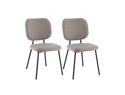 Slickblue Set of 2 Modern Armless Dining Chairs with Linen Fabric