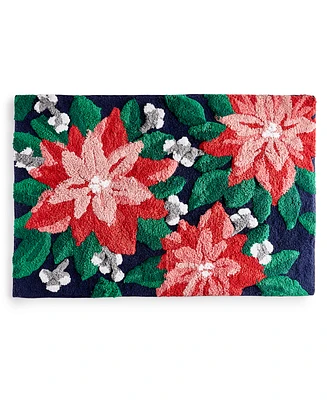 Holiday Lane Poinsettia Sculpted Rug, 20"x30", Created for Macy's