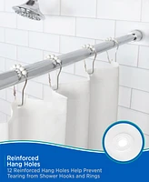 Kenney Medium Weight Peva Shower Curtain Liner and Beaded Roller Ring Set