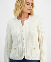 I.n.c. International Concepts Petite Fringe-Trim Cardigan, Created for Macy's