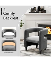 Slickblue Comfy Accent Armchair with Footrest-Grey