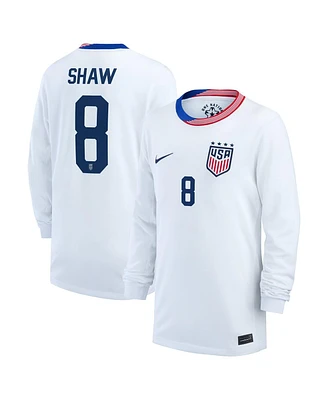 Nike Big Boy's and Girl's Jaedyn Shaw White Uswnt 2024 Home Replica Long Sleeve Jersey