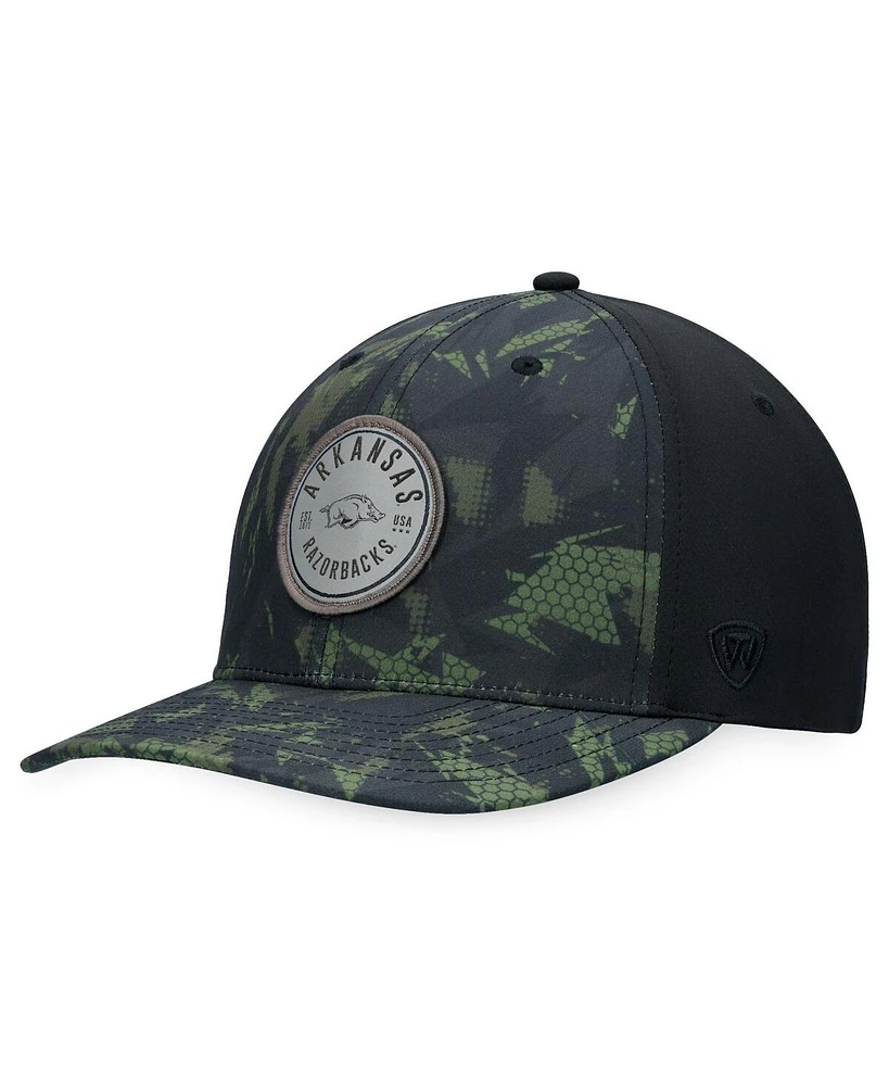 Top of the World Men's Black Arkansas Razorbacks Oht Military Appreciation Camo Render Flex Hat