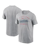 Nike Men's Heather Gray Cleveland Guardians Home Team Athletic Arch T-Shirt