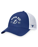 Fanatics Men's Blue/White Tampa Bay Lightning Free Kick Trucker Adjustable Hat