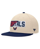 Fanatics Men's Cream/Navy Washington Capitals Goalaso Snapback Hat