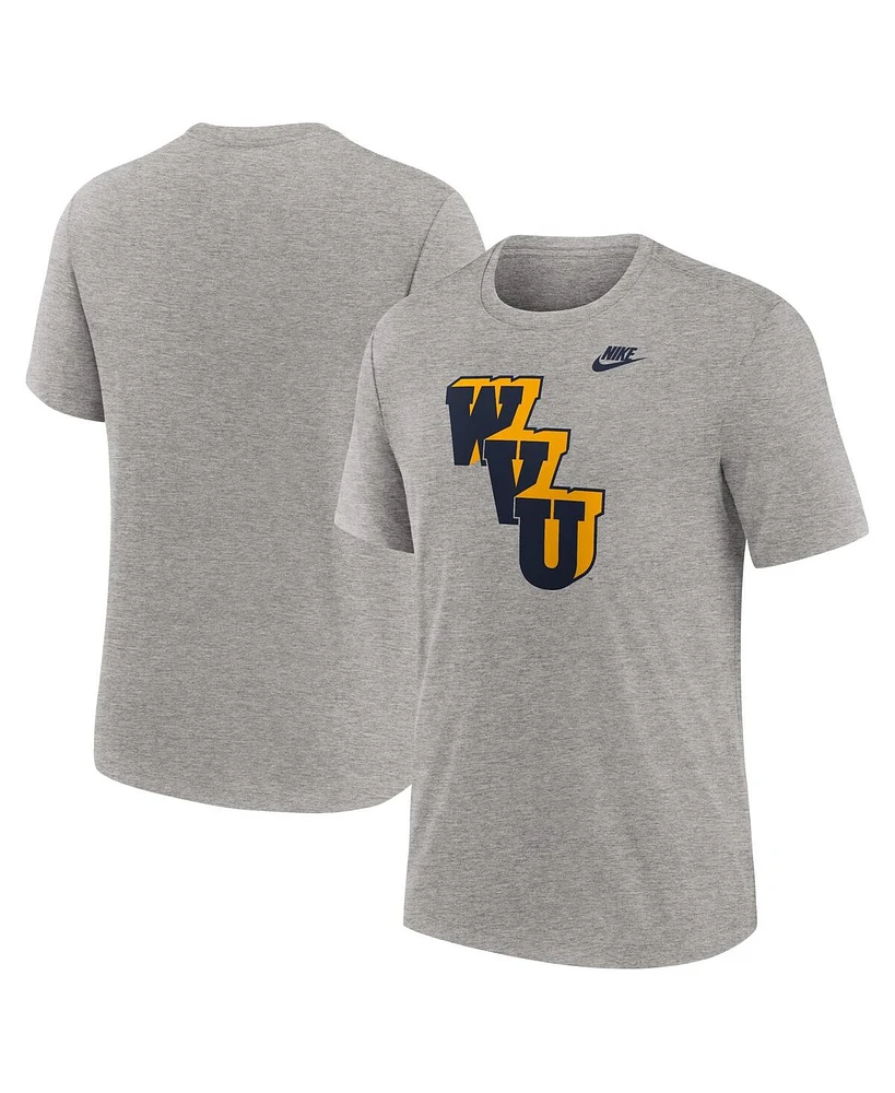 Nike Men's Heather Gray West Virginia Mountaineers Blitz Evergreen Legacy Primary Tri-Blend T-Shirt