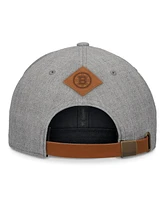 Fanatics Signature Men's Heather Gray Boston Bruins Elements A-Frame Leather Strap back Hat