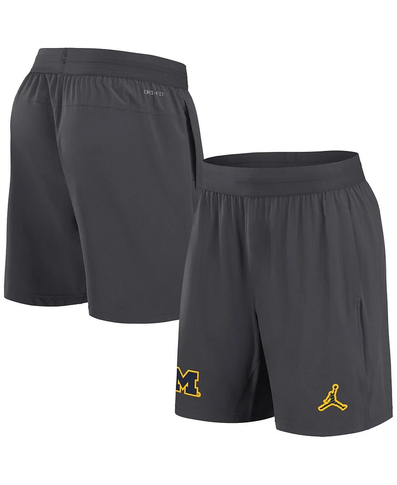 Jordan Men's Anthracite Michigan Wolverines 2024 Sideline Performance Shorts