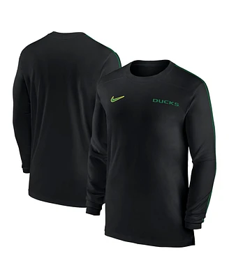 Nike Men's Oregon Ducks 2024 Sideline Coach Uv Performance Long Sleeve T-Shirt