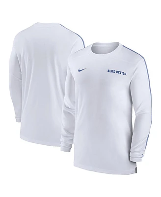 Nike Men's Duke Blue Devils 2024 Sideline Coach Uv Performance Long Sleeve T-Shirt