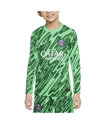 Nike Big Boy's and Girl's Green Paris Saint-Germain 2024/25 Goalkeeper Replica Stadium Long Sleeve Jersey