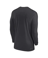 Nike Men's Anthracite West Virginia Mountaineers 2024 Sideline Coach Uv Performance Long Sleeve T-Shirt