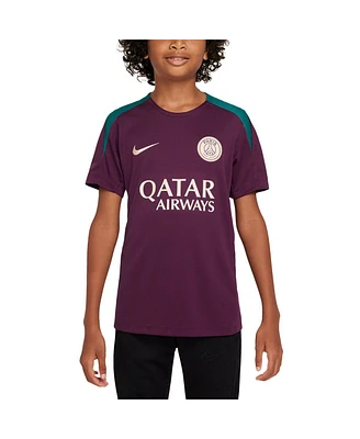 Nike Big Boy's and Girl's Burgundy Paris Saint-Germain 2024/25 Strike Training Performance Top