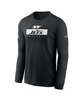 Nike Men's Black New York Jets Sideline Performance Long Sleeve T-Shirt