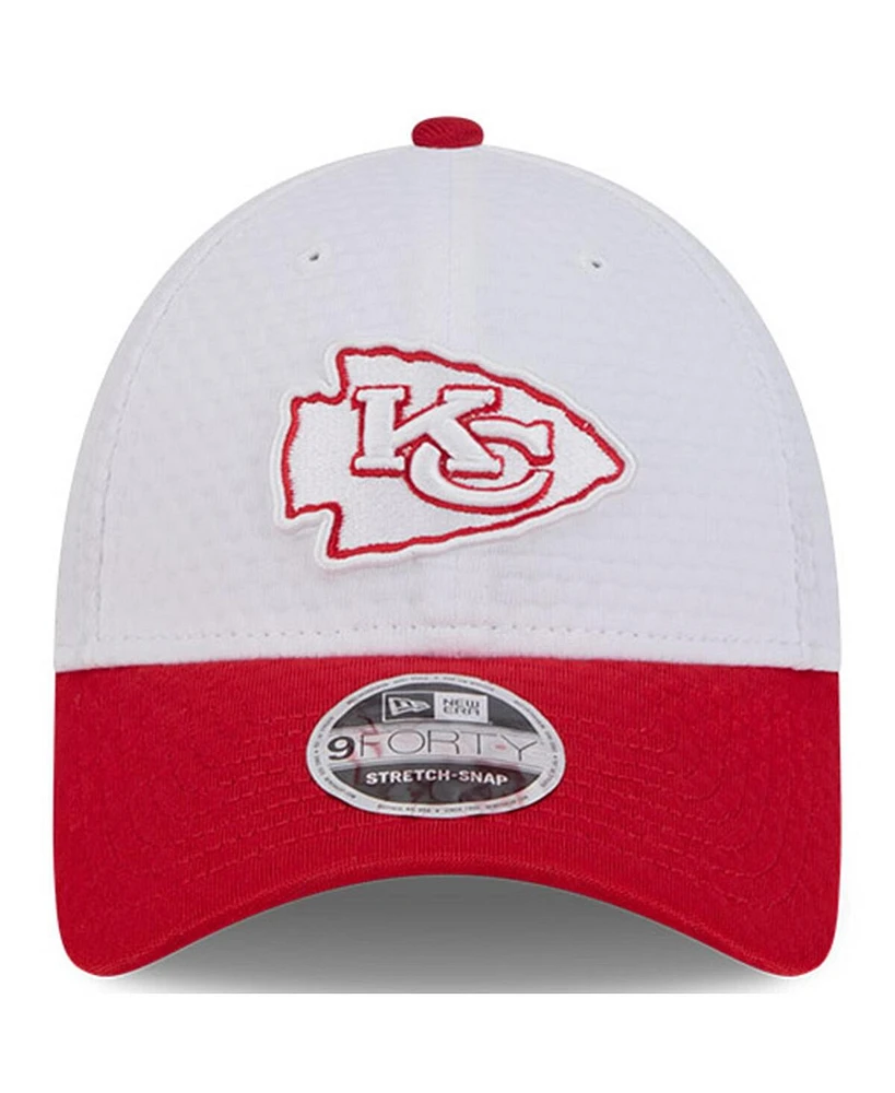 New Era Men's White/Red Kansas City Chiefs 2024 Nfl Training Camp 9FORTY Adjustable Hat