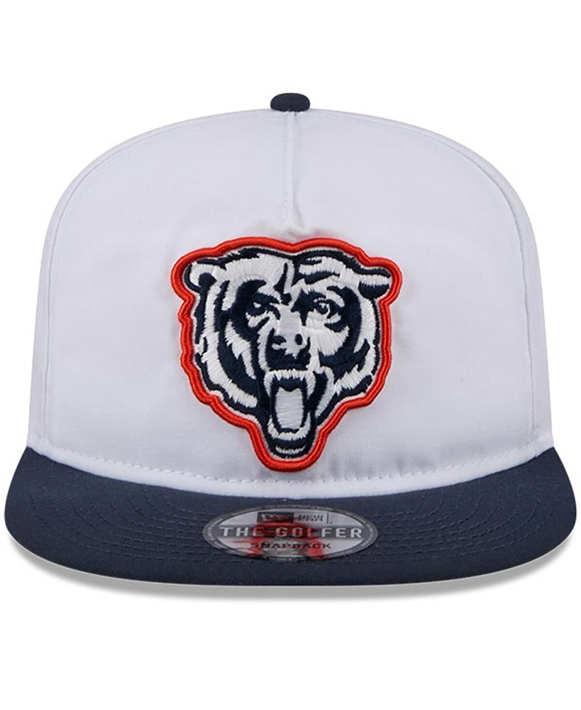 New Era Men's White/Navy Chicago Bears 2024 Nfl Training Camp Golfer Snapback Hat