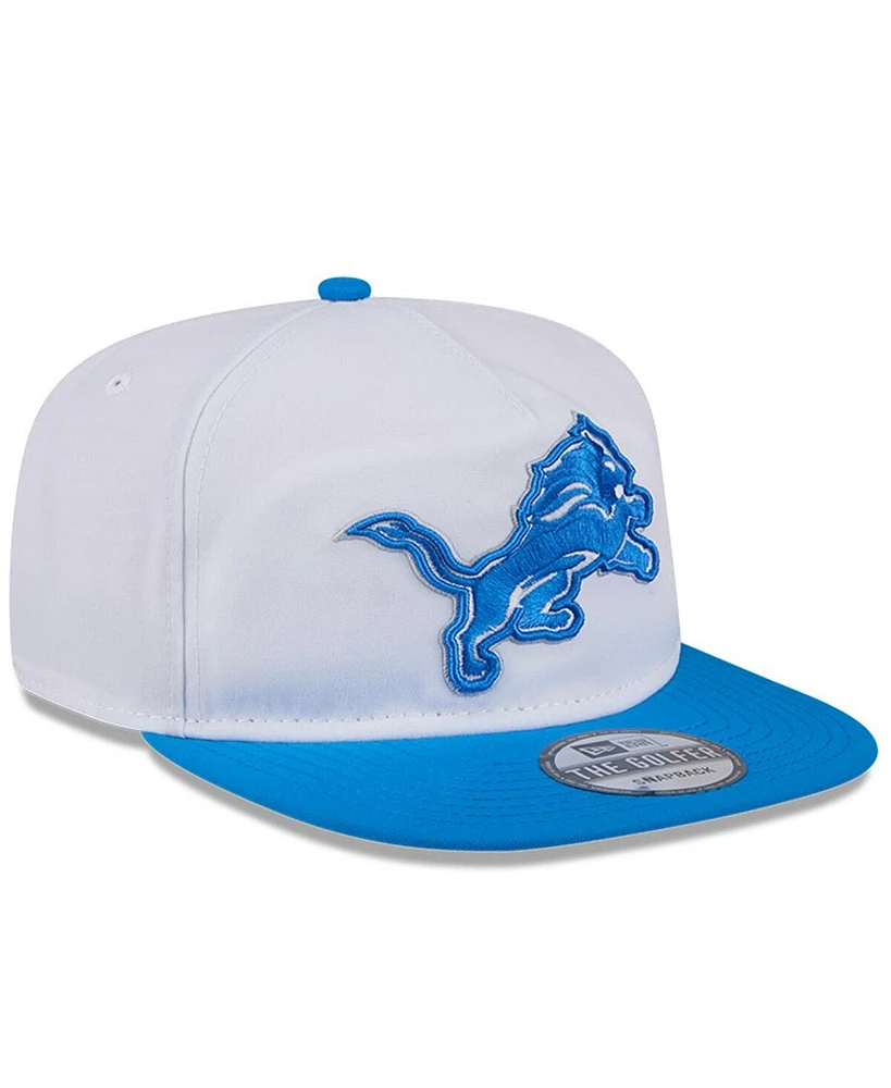 New Era Men's White/Blue Detroit Lions 2024 Nfl Training Camp Golfer Snapback Hat