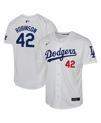 Nike Big Boy's and Girl's Jackie Robinson White Los Angeles Dodgers Throwback Cooperstown Collection Limited Jersey