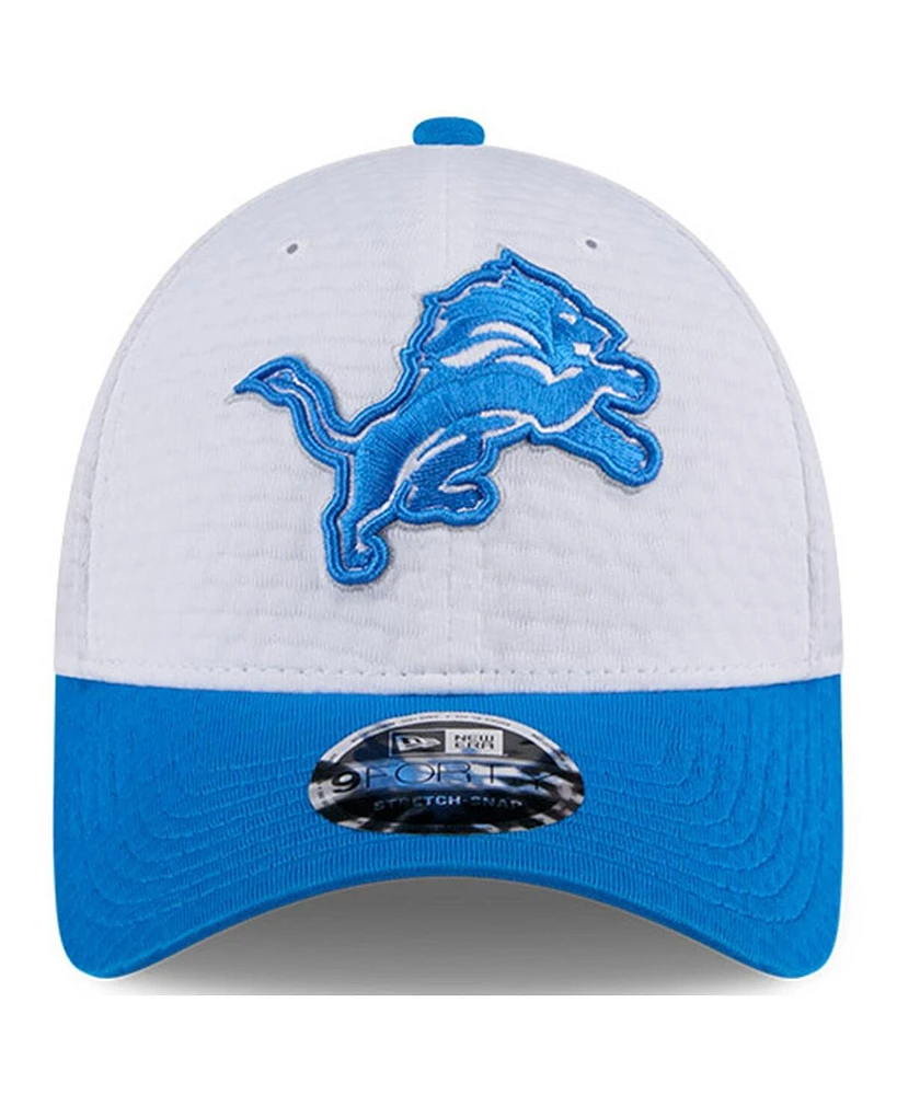 New Era Men's White/Blue Detroit Lions 2024 Nfl Training Camp 9FORTY Adjustable Hat