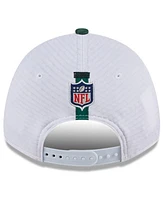 New Era Men's White/Green New York Jets 2024 Nfl Training Camp 9FORTY Adjustable Hat