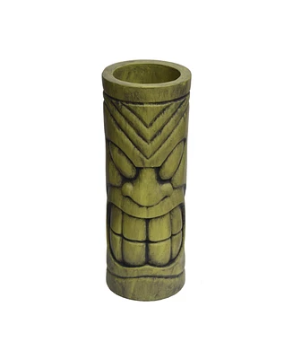 Streamdale Furniture Stone Statue Urn Planter, Decorative Face Plant Pot, Antique Green Finish