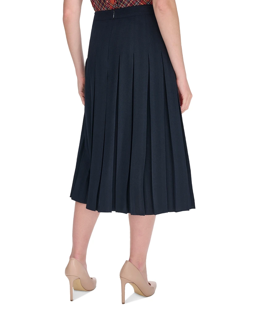 Tommy Hilfiger Women's Belted Midi Pleat Skirt