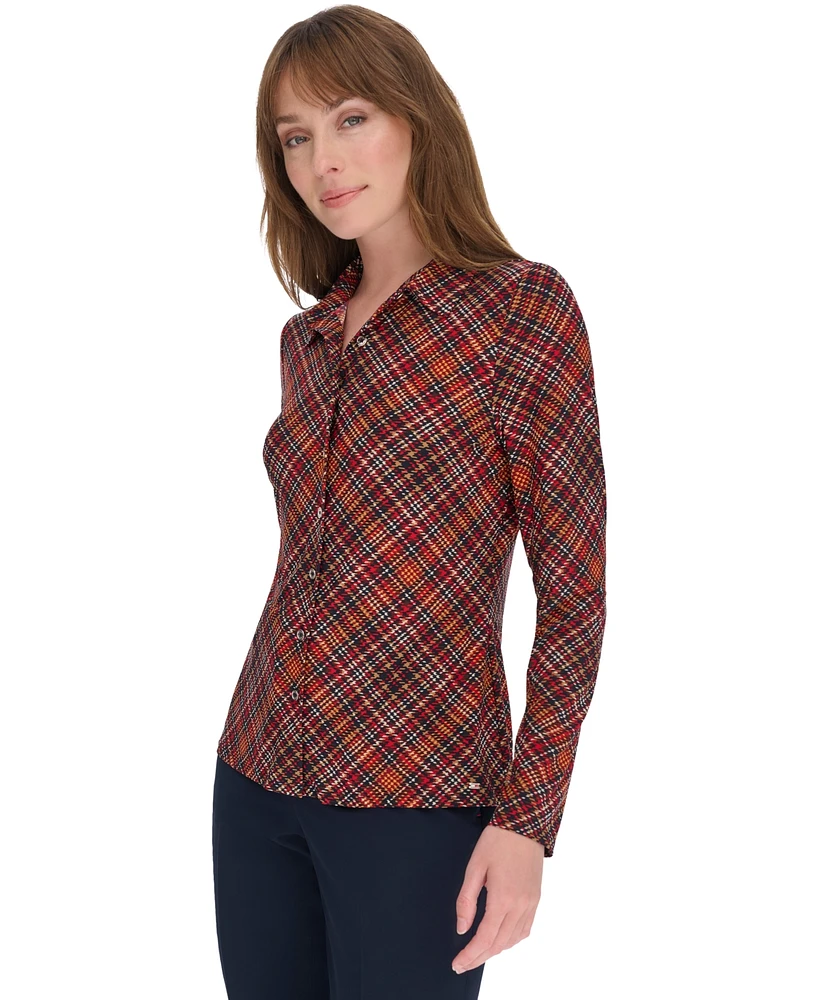 Tommy Hilfiger Women's Printed Button-Front Shirt