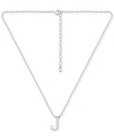 Giani Bernini Initial J Pendant Necklace in Sterling Silver, 16" + 2" extender, Created for Macy's