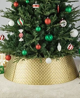 Glitzhome 40.5 D Gold Metal Weave Tree Collar