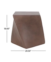 Lightweight Concrete Side Table with Live Edge and Abstract Twisted Design