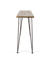 Chic Industrial Teak Acacia Wood Outdoor Bar Table